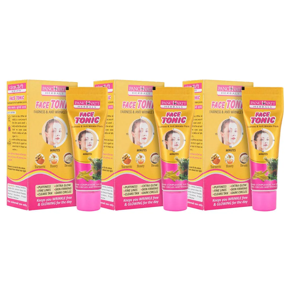 Panchvati Herbals Face Tonic Fairness & Anti Wrinkle - Pack Of 3