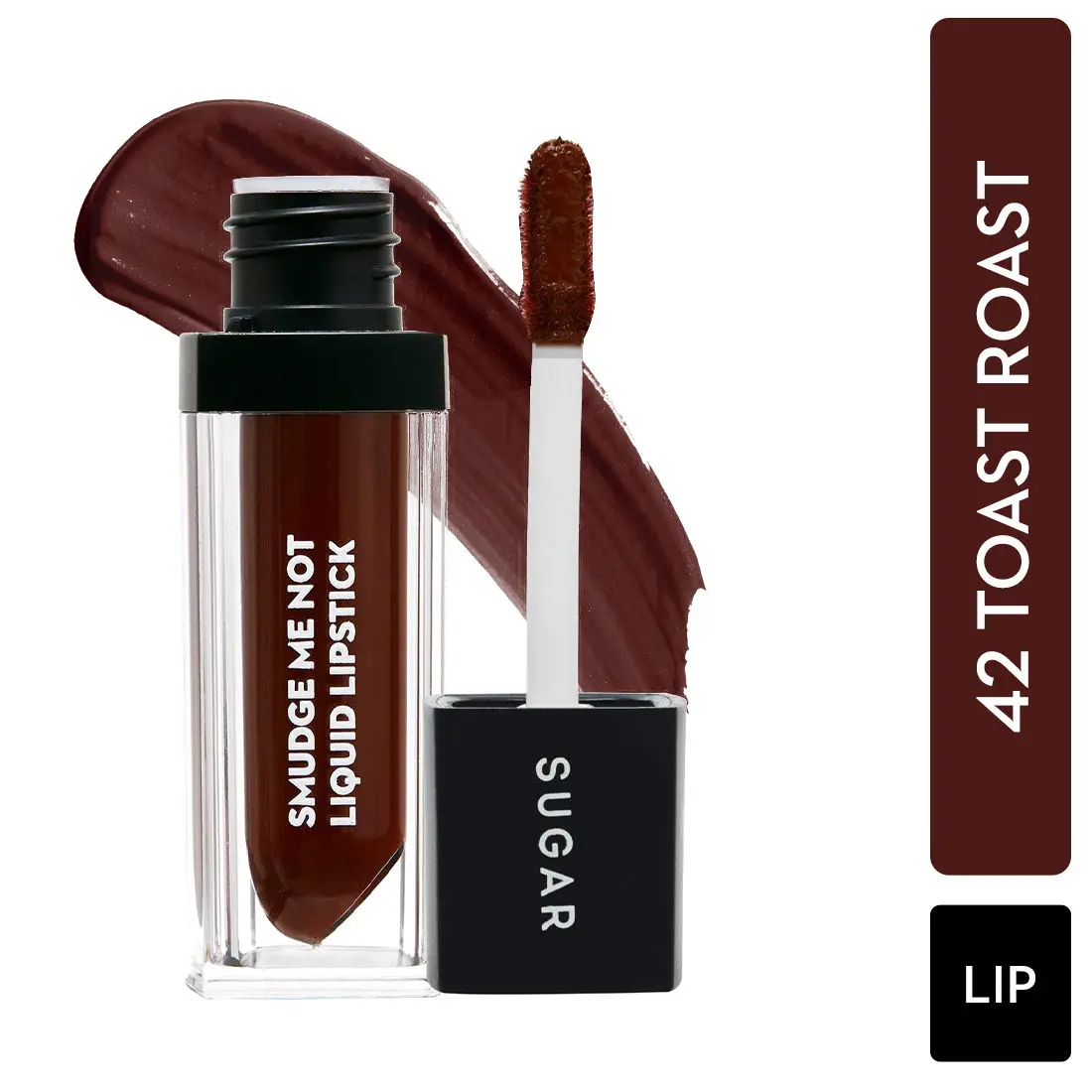 SUGAR Cosmetics - Smudge Me Not - Liquid Lipstick - 42 Toast Roast (Deep Reddish Brown) - 4.5 ml - Ultra Matte Liquid Lipstick, Transferproof and Waterproof, Lasts Up to 12 hours