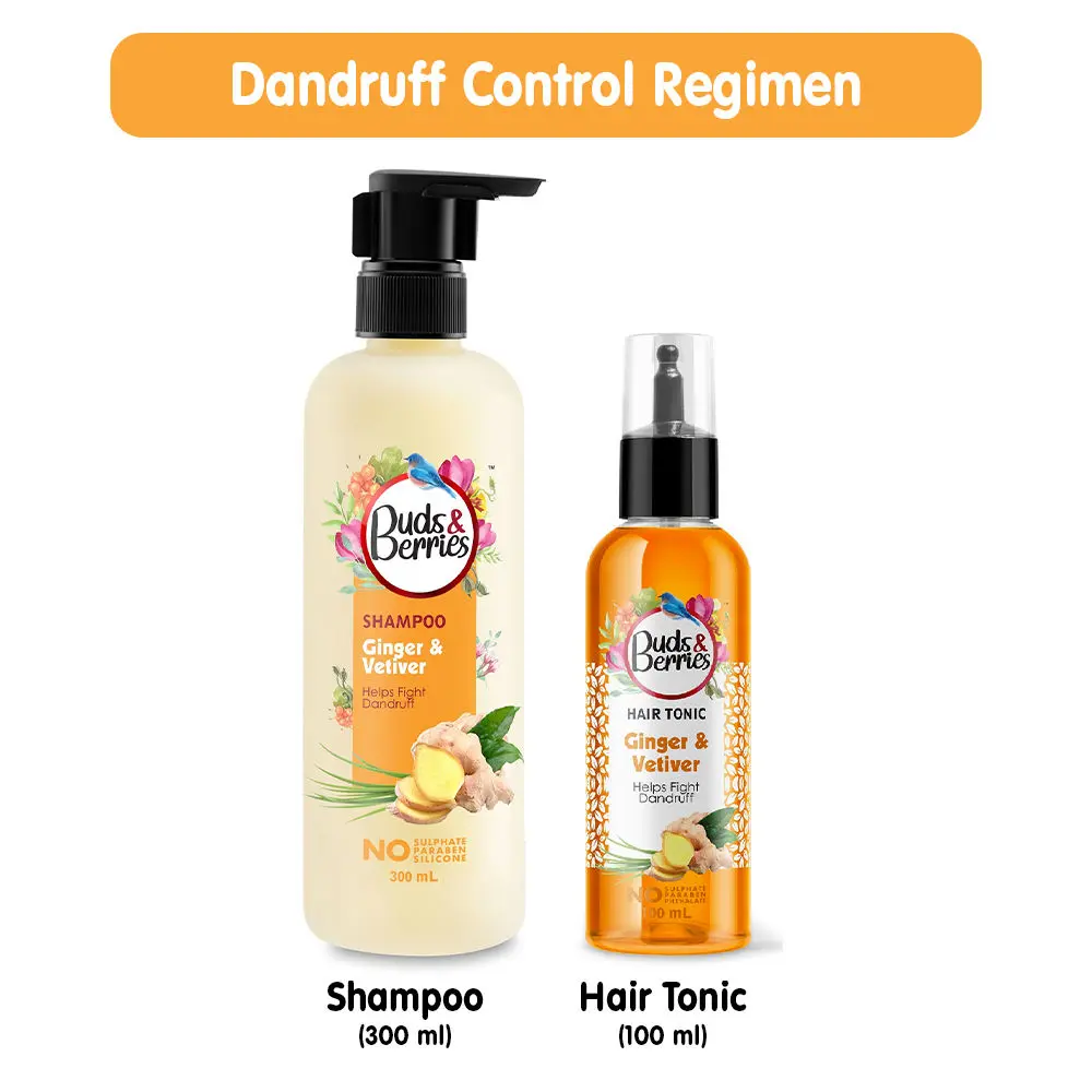 Buds & Berries Dandruff Control Regimen (Shampoo + Hair Tonic) 300ml+100ml