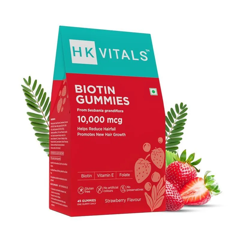 HealthKart Hk Vitals Biotin Hair Gummies Vegan - Strawberry Flavour