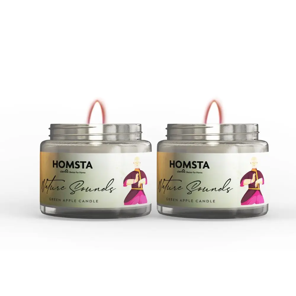 Homsta Scented Jar Candle – Nature Sounds | Transparent Jar | Natural Soy Candles | Premium Fragrance for Gifting, Aromatherapy & Home Decor (Pack of 2)