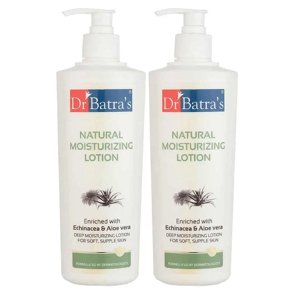 Dr Batra's Natural Moisturising Lotion,  400 ml  Enriched with Echinacea & Aloe Vera (Pack of 2)