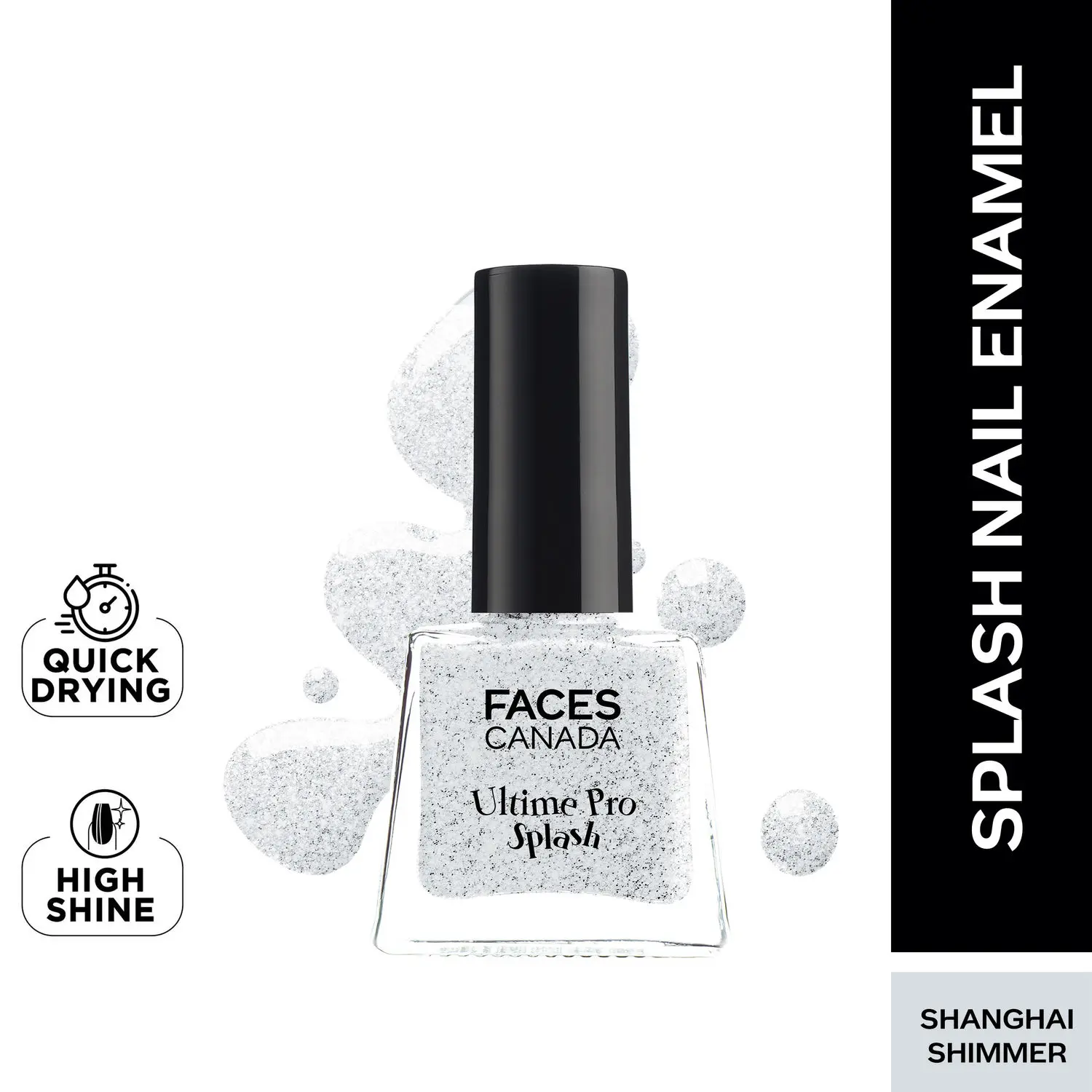 Faces canada Ultime Pro Splash Nail Enamel I Quick-drying I Longlasting I Chip-defiant I Smooth application I Shanghai Shimmer 23 5ml