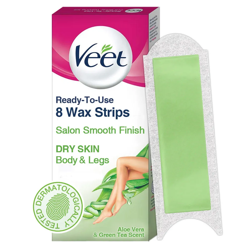 Veet Instant Waxing Kit Easy-Gelwax Technology Dry Skin - 8 Strips