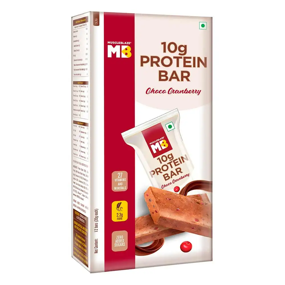 MuscleBlaze Mini-Protein Bar (10g Protein) OP,  12 bar(s)  Choco Cranberry