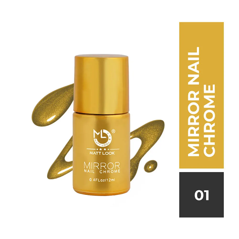 Matt look Shine Like Mirror Nail Chrome - Golden