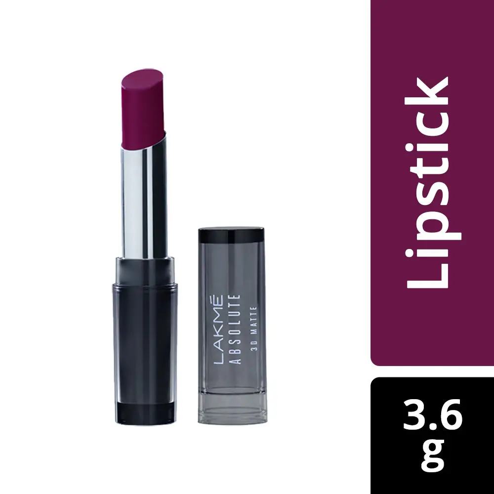 Lakme Absolute 3D Lipstick, Purple Evening (3.6 g)