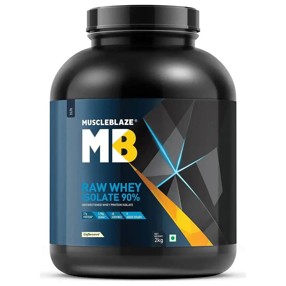 MuscleBlaze Raw Whey Isolate Powder,  4.4 lb  Unflavoured