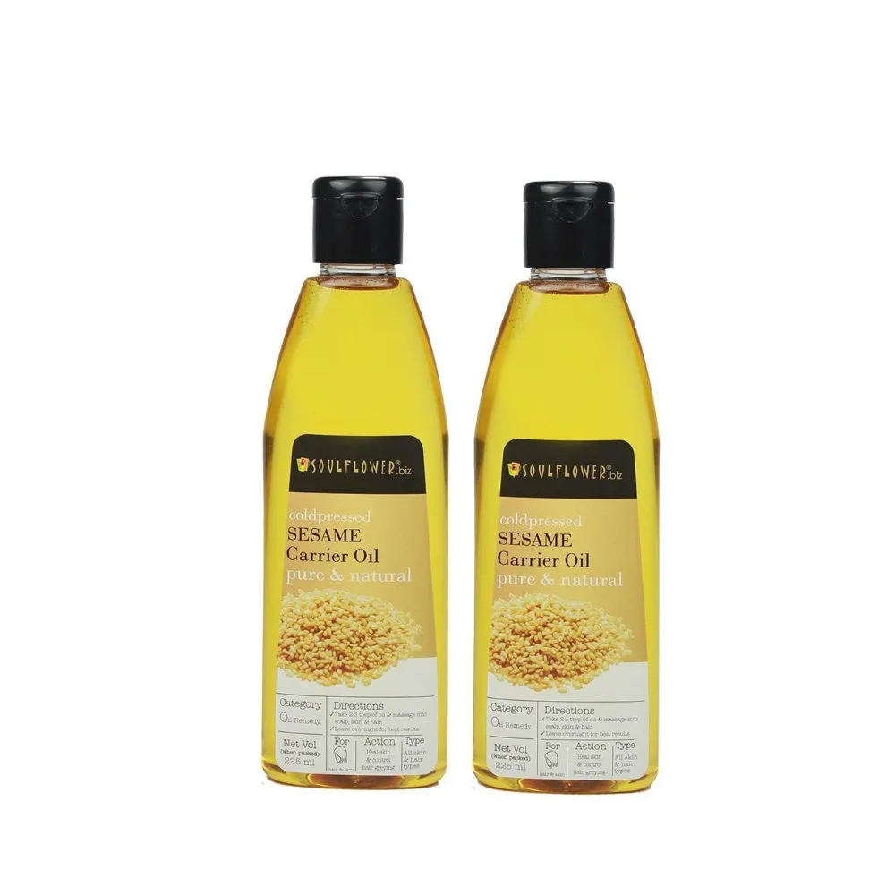 Soulflower Coldpressed Sesame Carrier Oil - Pack of 2