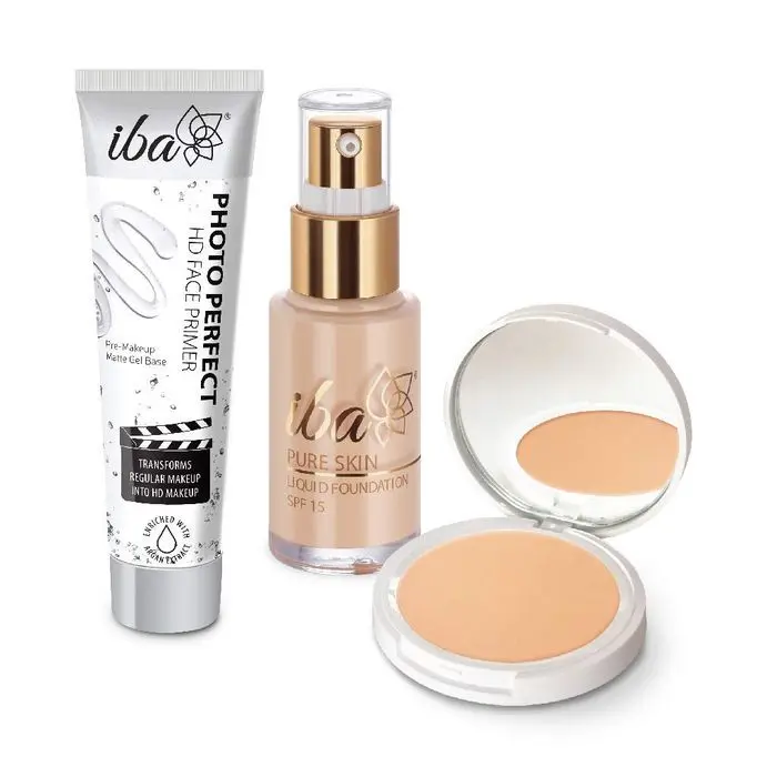 Iba Primer + Foundation + Compact Combo, Ivory Fair