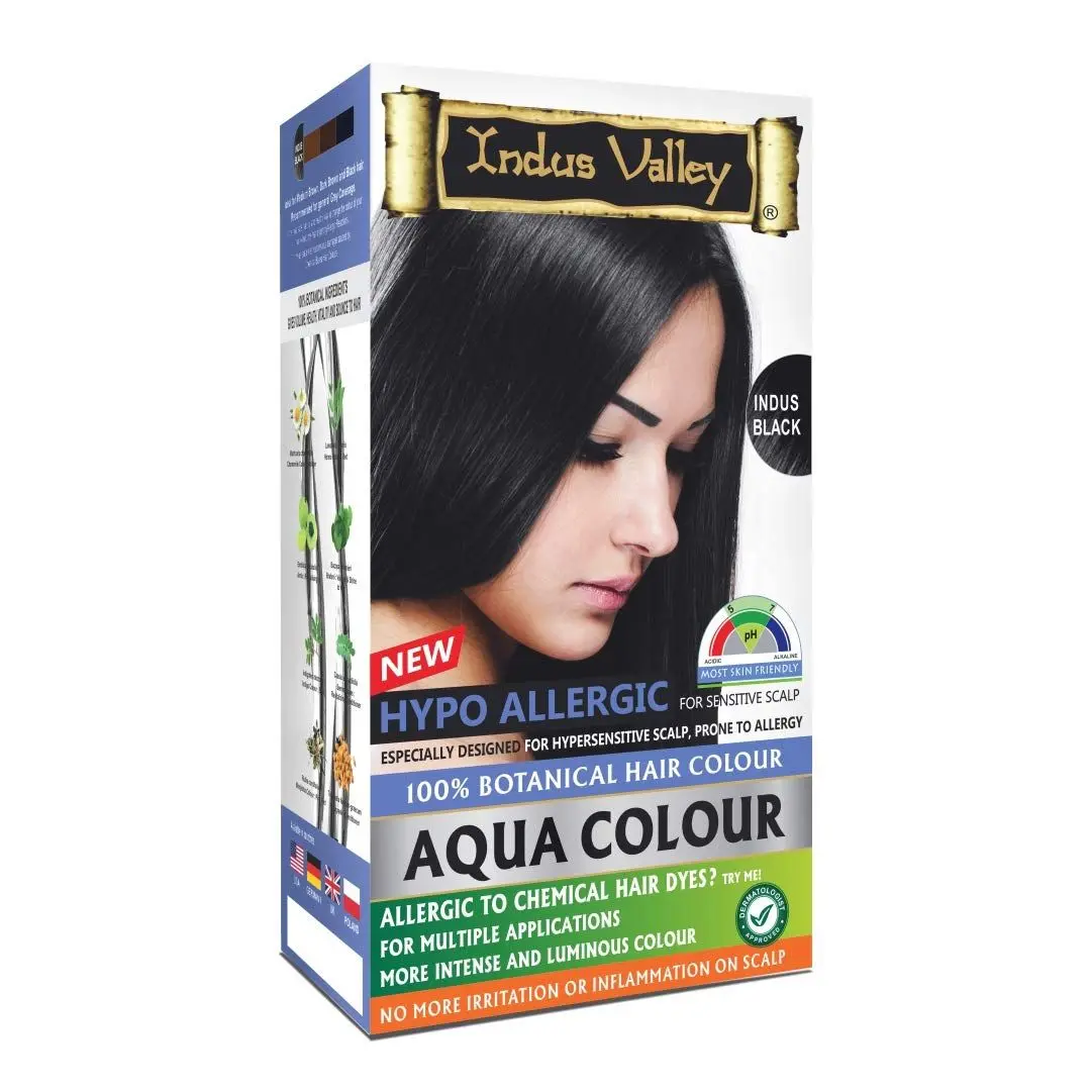 Indus Valley Hypo Allergic Aqua hair colour 100% Botanical Indus Black