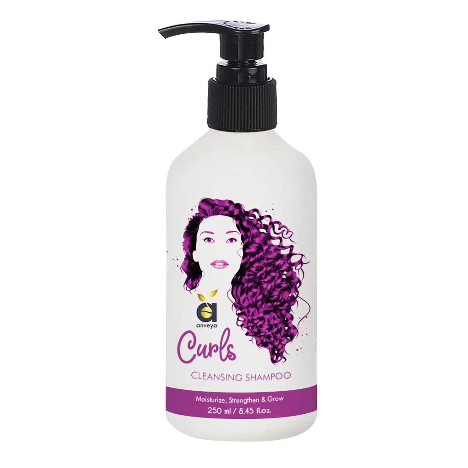 Anveya Curls Cleansing Shampoo For Curly Hair, 250ml, For Soft, Bouncy, Frizz-Free Curls