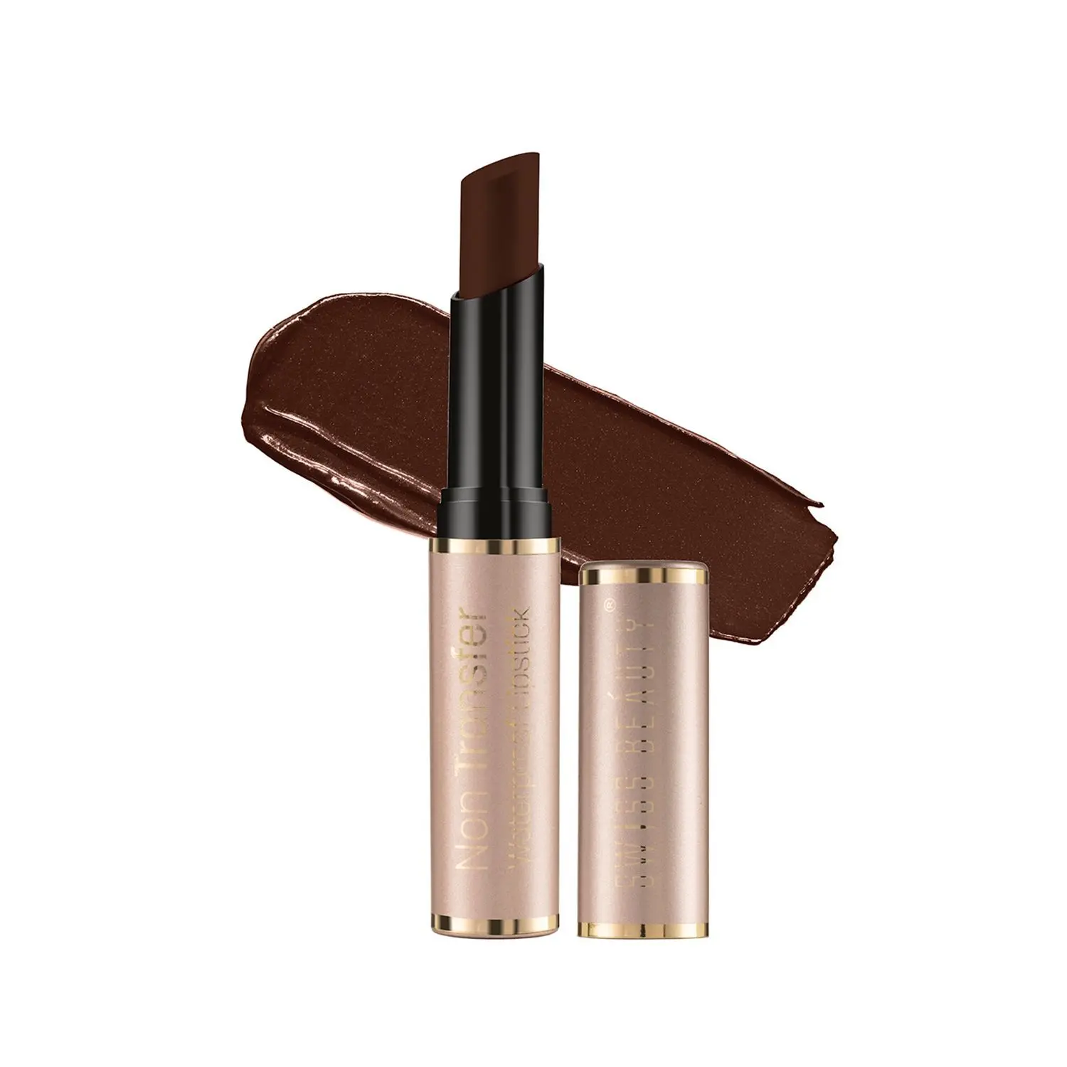 Swiss Beauty Non-Transfer Matte Lipstick - 19 - Dark Brown - 2 gm