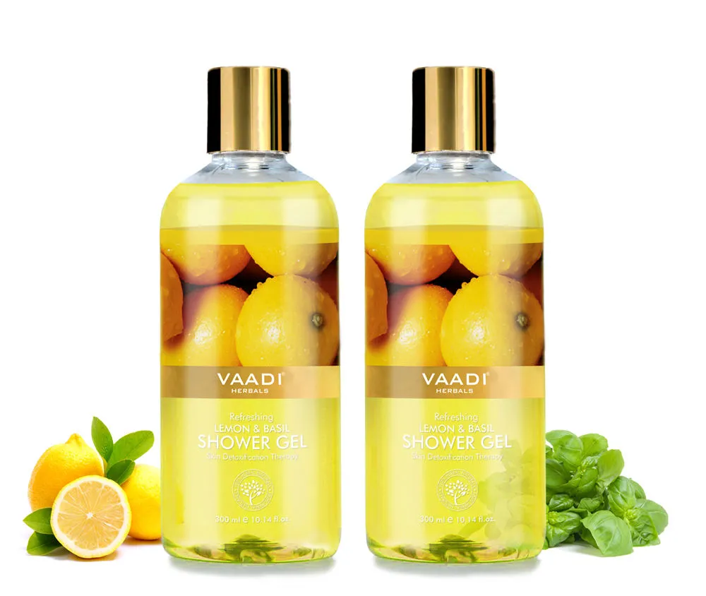 Vaadi Herbals Refreshing Lemon & Basil Shower Gel (Pack of 2)