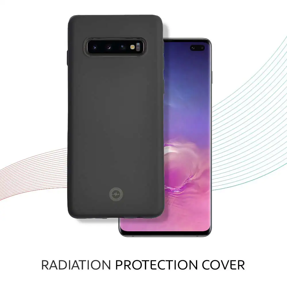 Envirocover Silicon Back Cover for Samsung Galaxy S10 Plus,  with Radiation Protection Technology (Black)