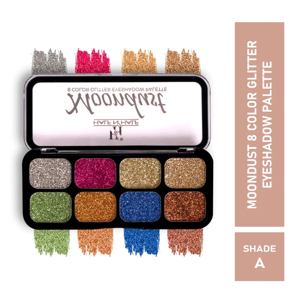 Half N Half Moondust 8 Color Glitter Eyeshadow Palette - Multicolor-01