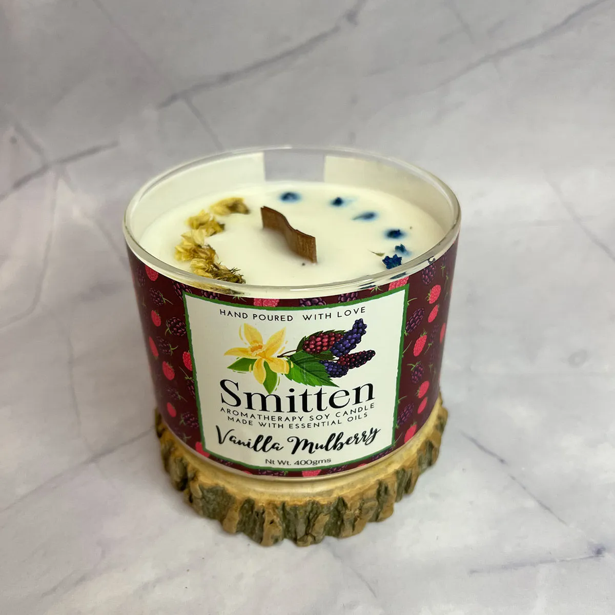 Smitten Aromatherapy Candle Vanilla Mulberry (400gms)