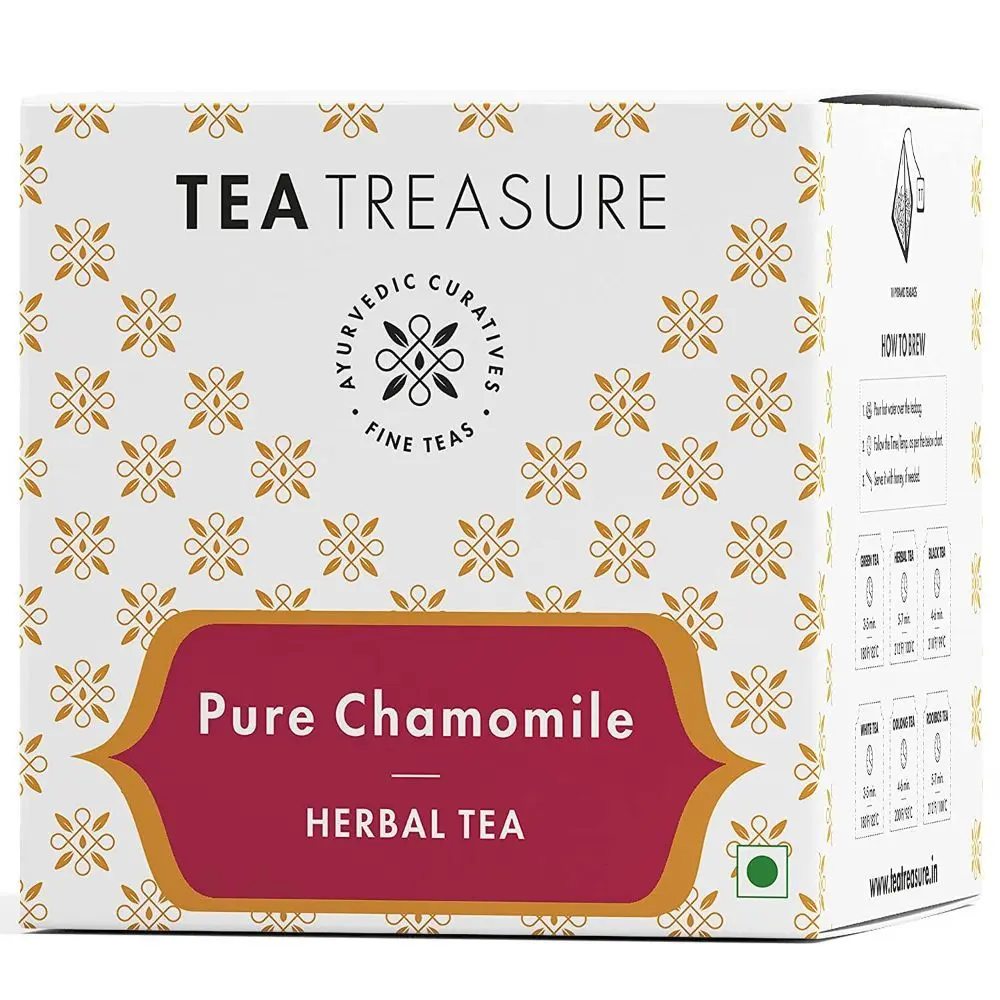 Tea Treasure Organic Pure Chamomile Tea - 10 Pyramid Tea Bags