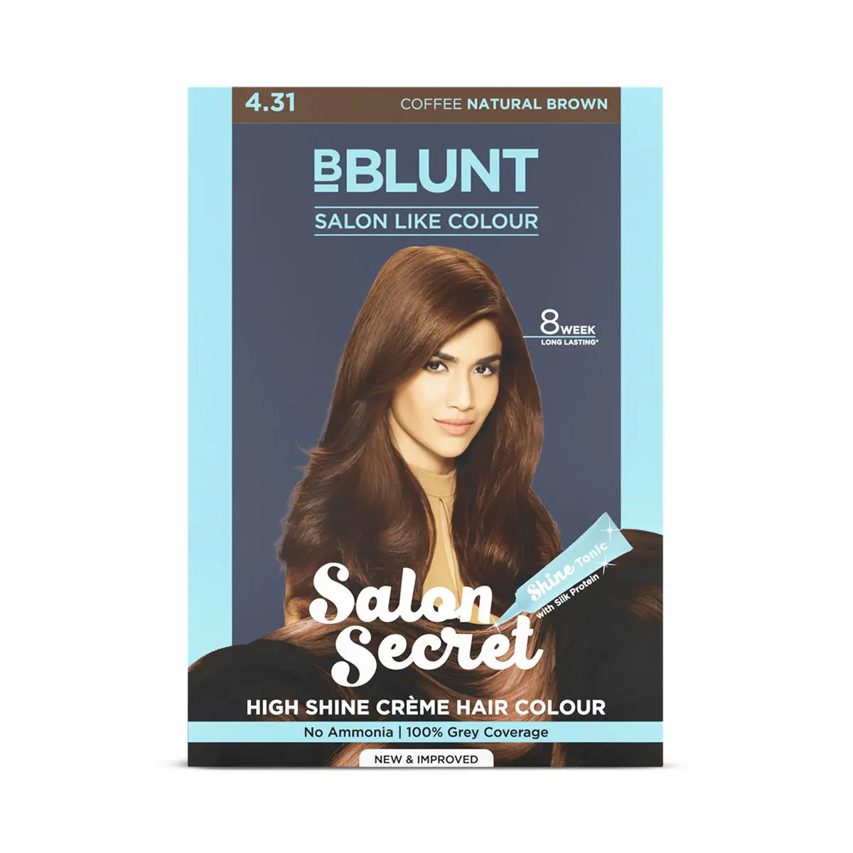 BBlunt Salon Secret High Shine Creme Hair Colour Coffee Natural Brown (152 ml)