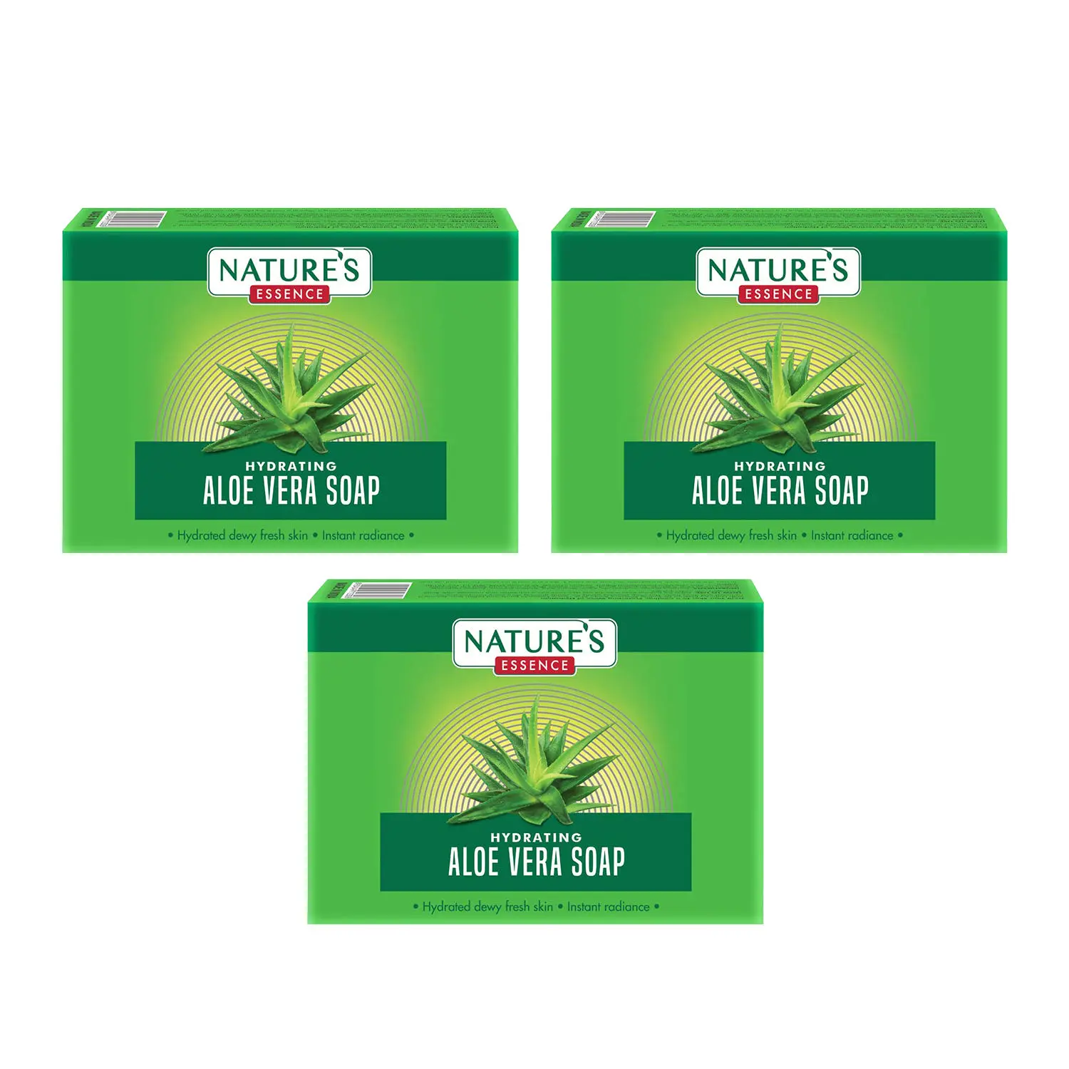 Nature's Essence Hydrating Aloe Vera Soap | Soap for Bath, 225gm, Pack of 3