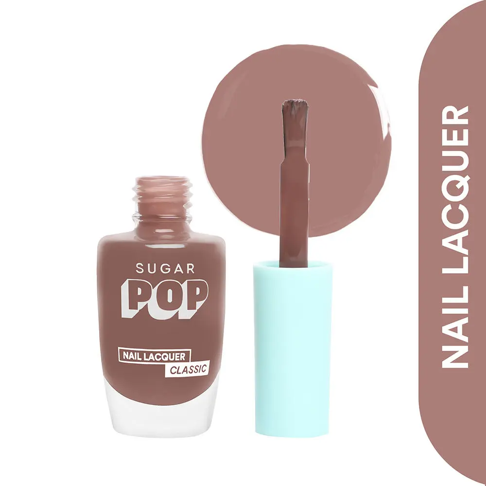 SUGAR POP Nail Lacquer - 29 Brown Town (Neutral Brown) – 10 ml -Dries in 45 seconds l Quick-Drying, Chip-Resistant, Long Lasting l Glossy High Shine Nail Enamel / Polish for Women