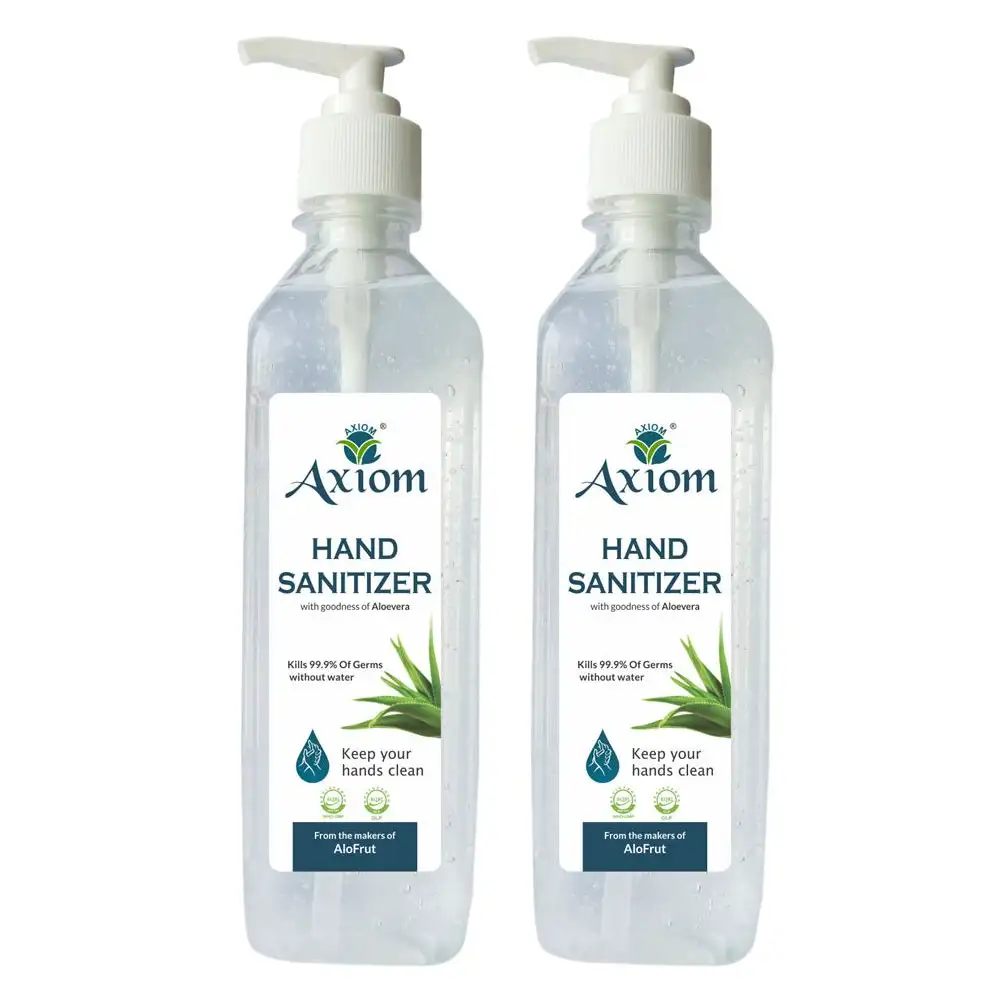 Axiom Medicated Hand Sanitizer,  Dispenser Chlorhexidine Gluconate Soln  500 ml  Kills 99.99% of Germs without Water Pack of 2