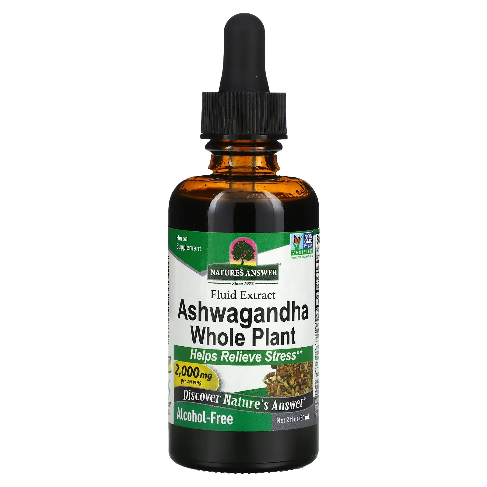 Ashwagandha Whole Plant, Fluid Extract, Alcohol-Free, 2,000 mg, 2 fl oz (60 ml)