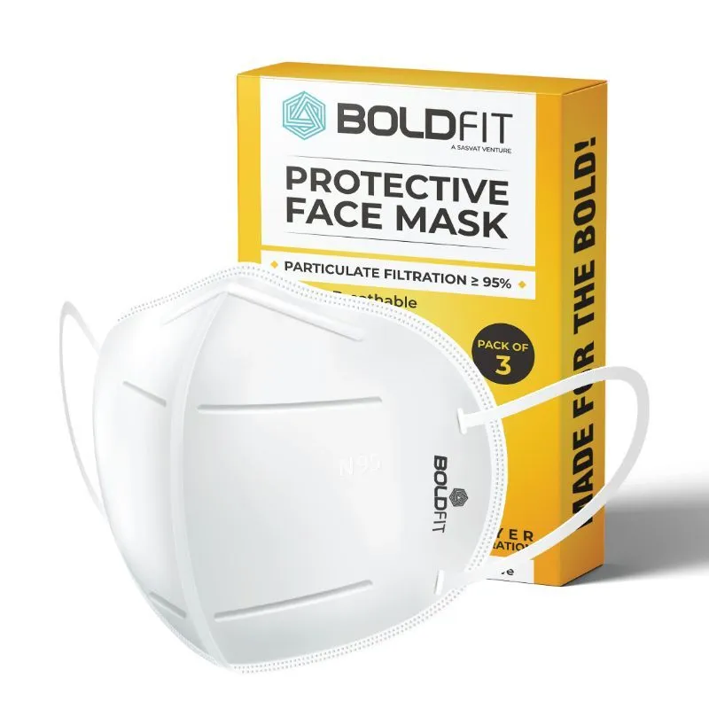 Boldfit N95 Mask For Men & Women - 5 Layer - Pack Of 3