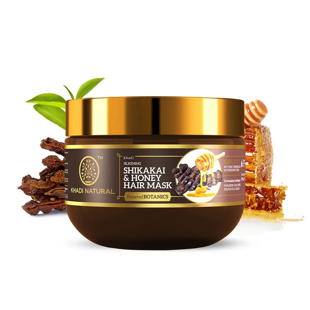 Khadi Natural - Shikakai & Honey Hair Mask| Improves Hair Strength | SLS & Paraben Free Power Botanics - 200 g