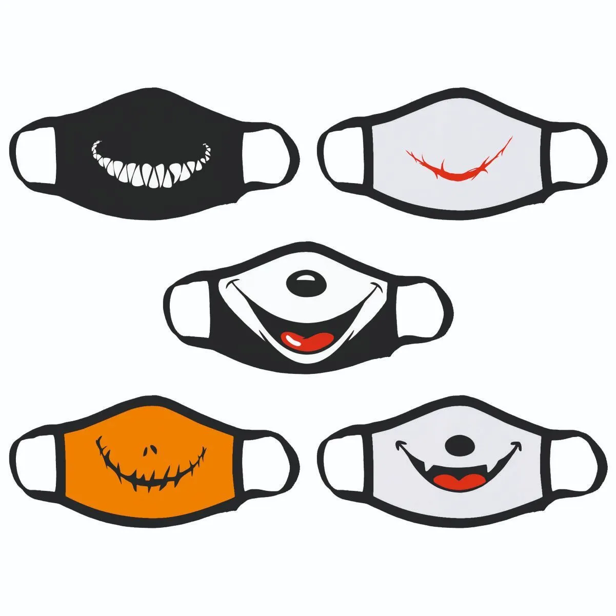 Crazy Corner Printed Three Layered Resuable Masks - Pack of 5 (PMC-4307)