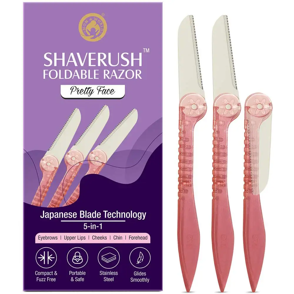 Mom & World ShaveRush Women Foldable Pretty Face Razor,  3 Piece(s)/Pack  for All Types of Skin