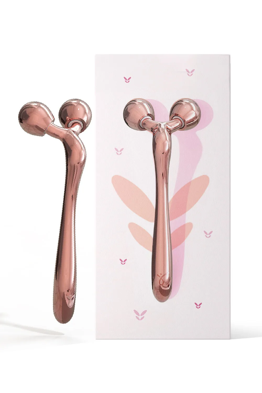 Caresmith Bloom Solid Metal Face Roller (Rose Gold)