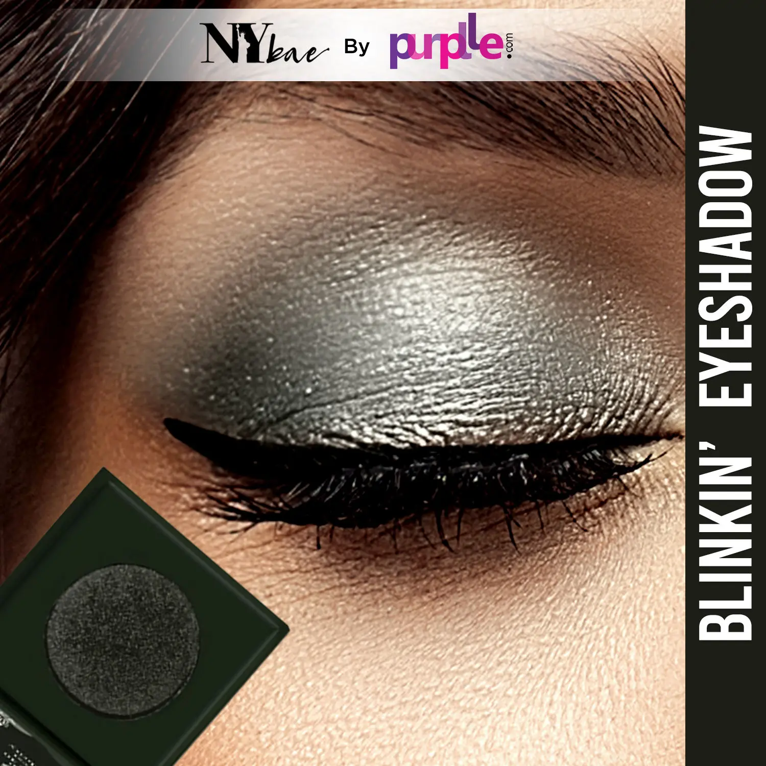 NY Bae Blinkin' Eyeshadow - Central Park 12 (1.2 g) | Black | Single Eyeshadow | Shimmer Finish | High Colour Payoff | Long lasting | Lightweight