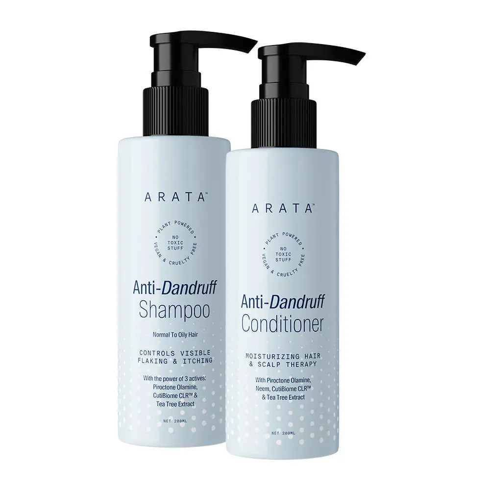 Arata Dandruff Detox Duo For Normal To Oily Hair | Anti-Dandruff Shampoo And Conditioner | Removes Dandruff From The First Wash | Conditions Hair