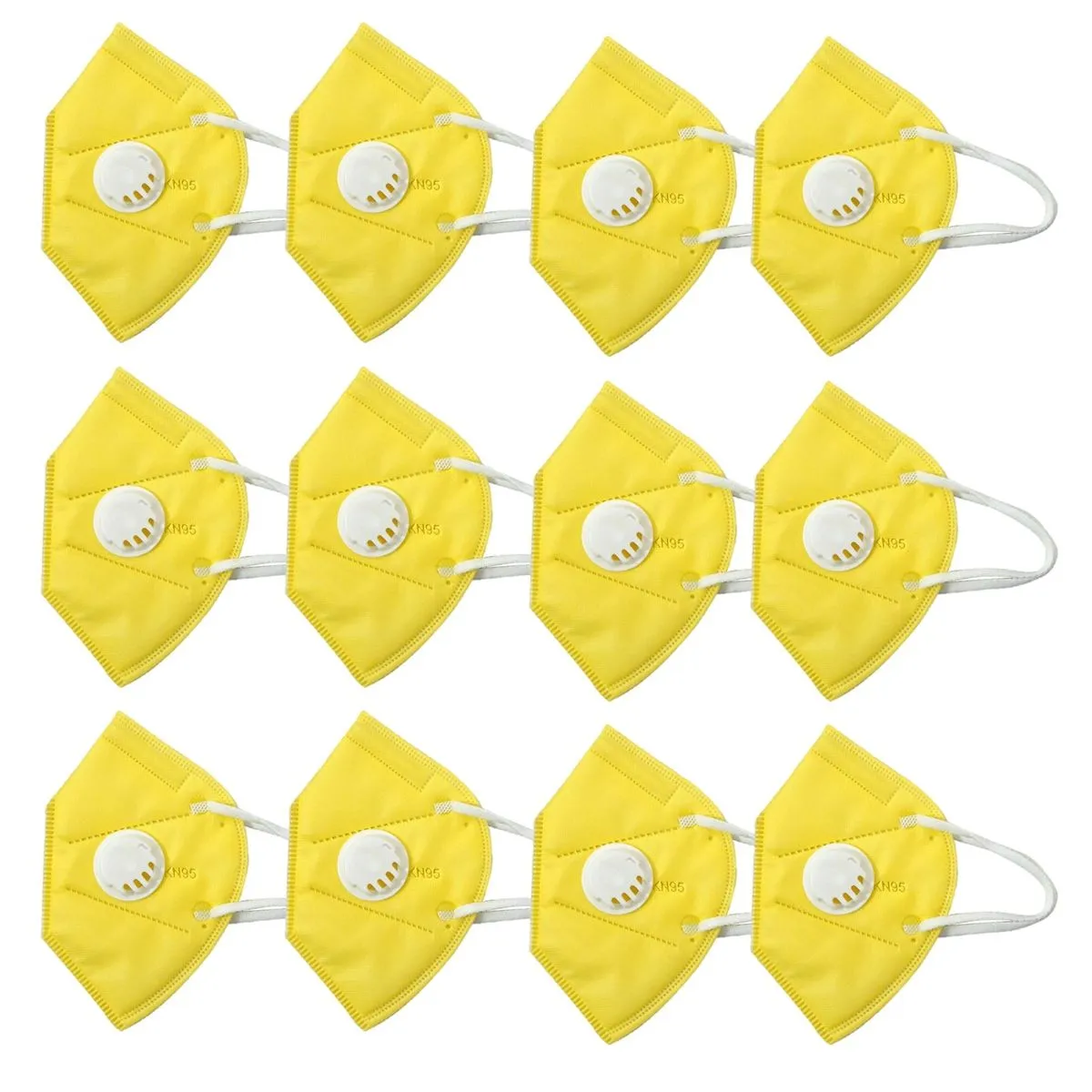 OOMPH Pack of 12 Anti-Pollution Reusable 5 Layer Mask - Yellow