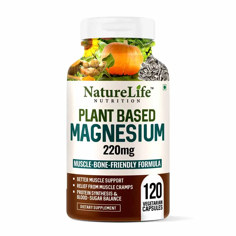 NatureLife Nutrition Plant Based Magnesium 220mg,  Unflavoured  120 capsules