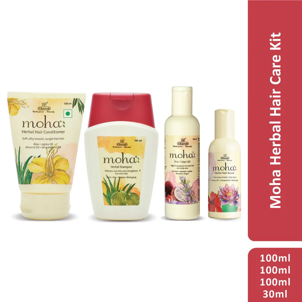 Moha Herbal Hair Care Kit - Serum + Oil+ Shampoo + Conditioner