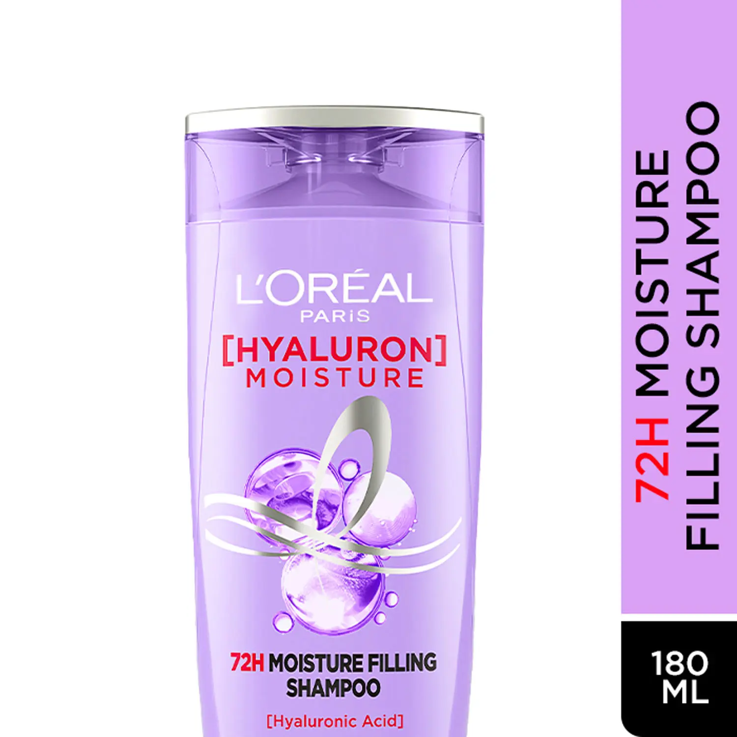 L'Oreal Paris Hyaluron Moisture 72H Moisture Filling Shampoo | With Hyaluronic Acid | For Dry & Dehydrated Hair | Adds Shine & Bounce 180ml