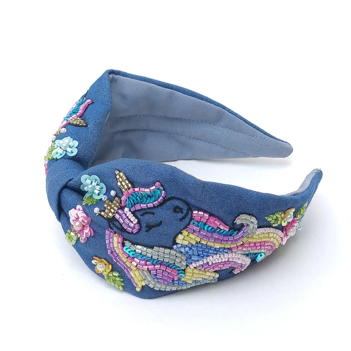 Diya Aswani Denim Unciorn Hairband