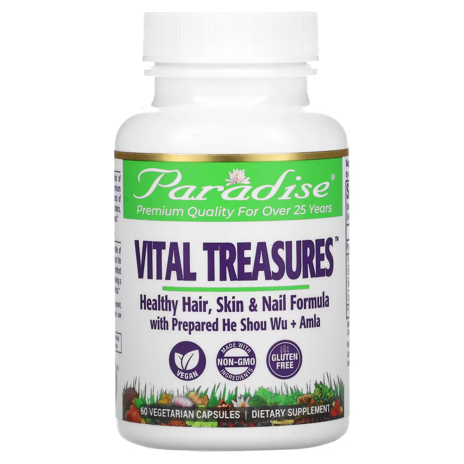 Vital Treasures, Hair, Skin & Nails, 60 Vegetarian Capsules