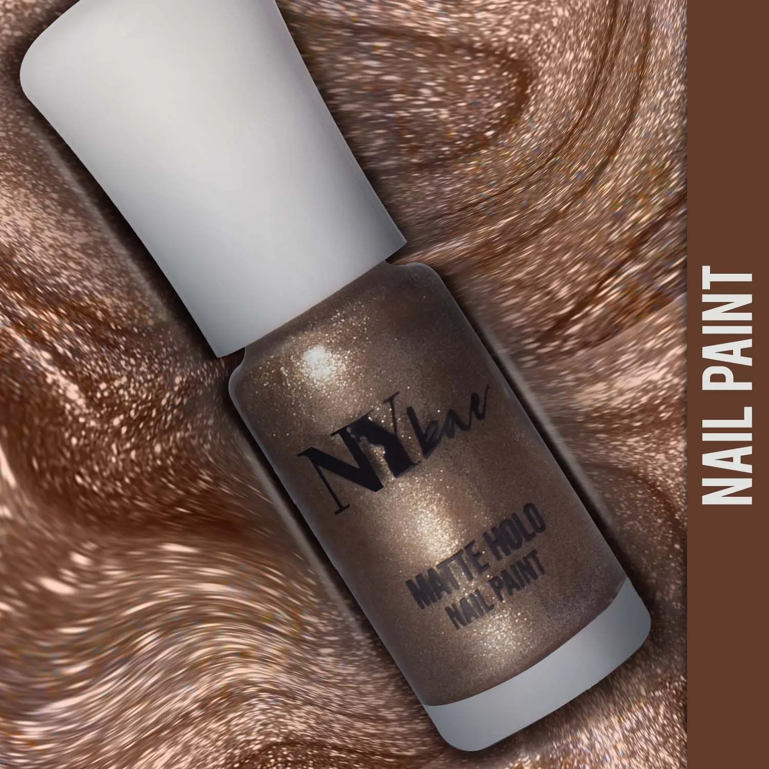 NY Bae Matte Holo Nail Paint - Copper Storm 09 (3 ml) | Copper | Holographic Effect | Matte Finish | Intense Pigmentation | Chip Resistant | Travel Friendly | Vegan | Cruelty Free