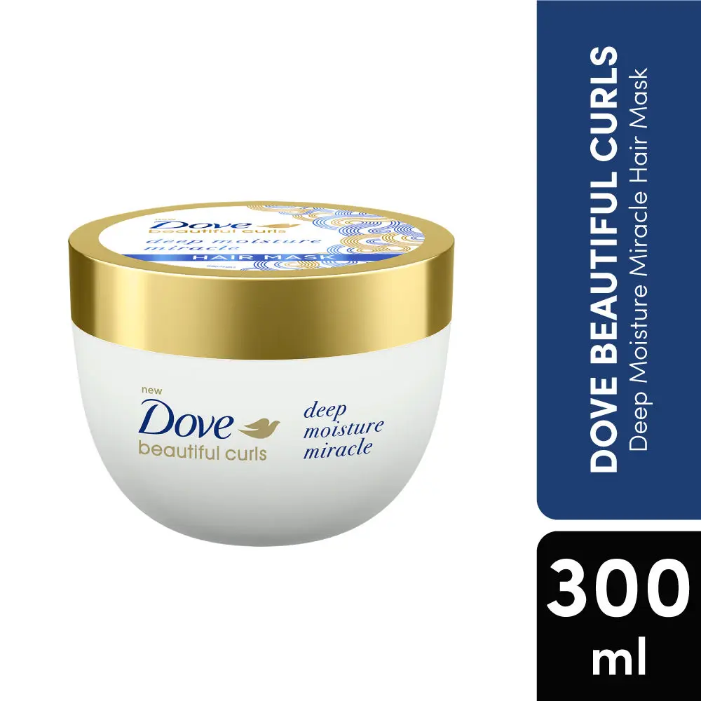 Dove Beautiful Curls Deep Moisture Miracle Hair Mask, Sulphate Free, No Parabens & Dyes, Mask for Curly Hair, With Tri-Moisture Essence for smooth, shiny, bouncy curls (300 ml)