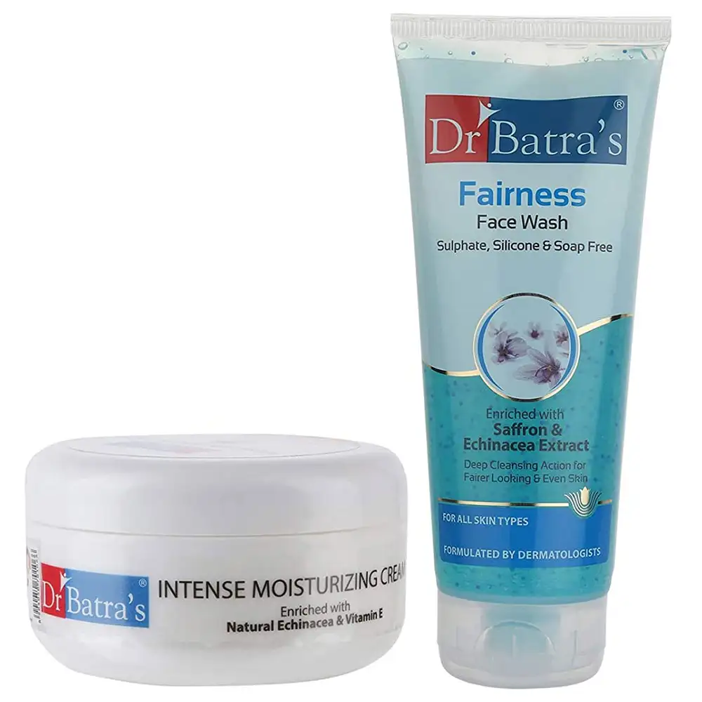 Dr Batra's Intense Moisturizing Cream & Fairness Face Wash Combo,  2 Piece(s)/Pack  for All Types of Skin