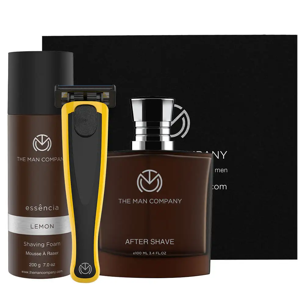 The Man Company Razor Tuscan Yellow Shaving Foam & After Shave Spray,  3 Piece(s)/Pack  for All Skin Types