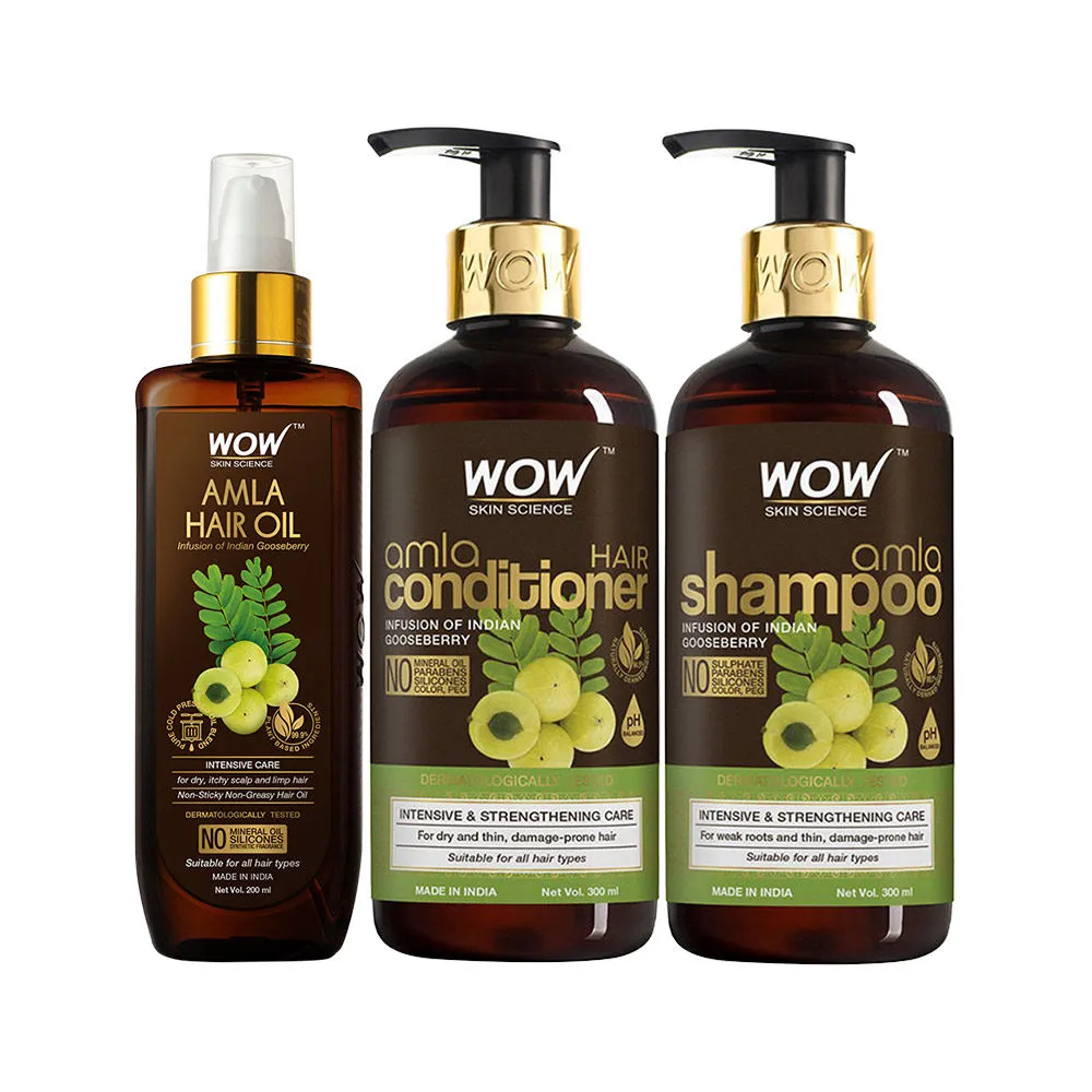 WOW Amla Hair Care Combo ( Shampoo + Conditioner + Oil)