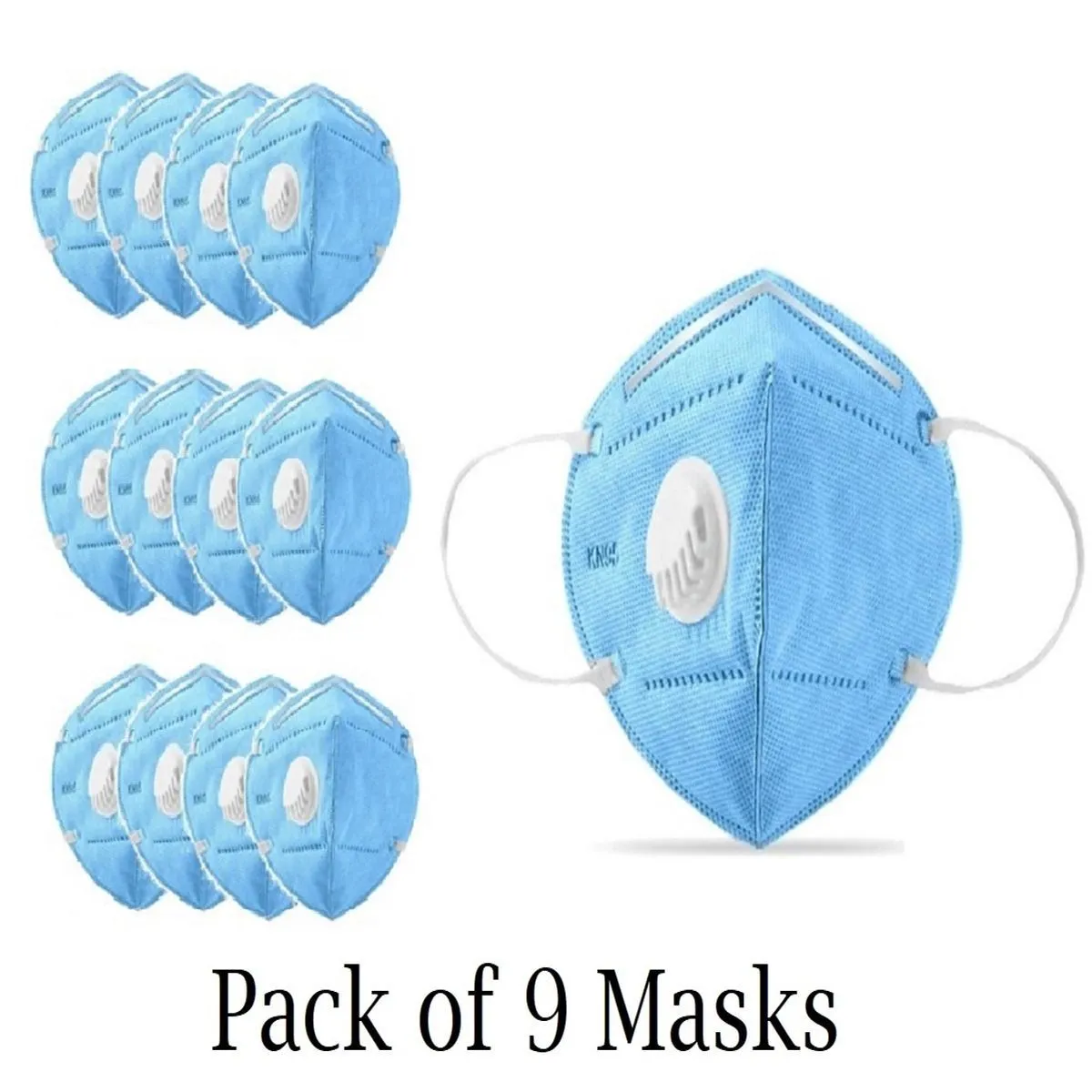 OOMPH KN95 Anti-Polution Mask with Respirator Valve Pack of 9