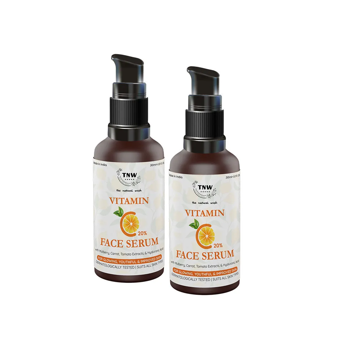 TNW The Natural Wash Vitamin C Face Serum for Glowing Youthful & Improved Skin - Pack of 2