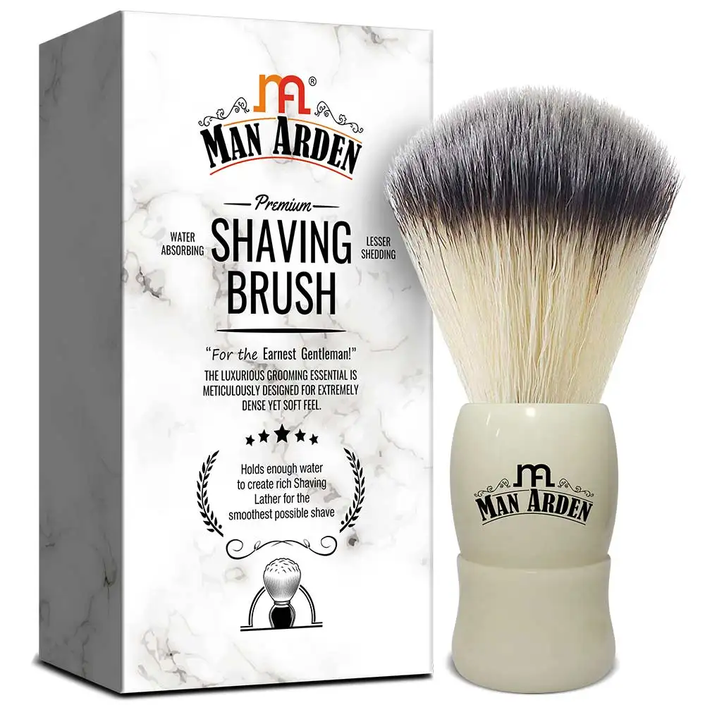 Man Arden Premium Shaving Brush,  1 Piece(s)/Pack  With Ultra Soft & Absorbent Bristles (Royal White)