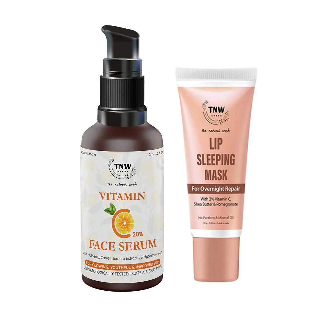 Combo of 2- Vitamin C Face Serum 30ml + Lip Sleeping Mask 10g