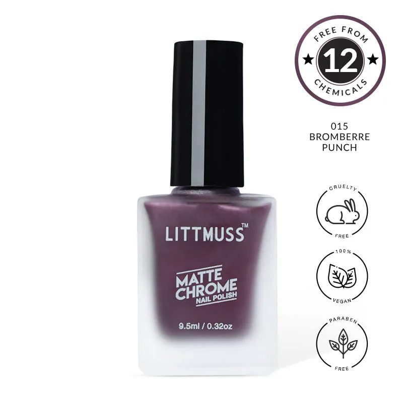 Littmuss Nail Polish Matte Chrome Nail Paint - Bromberre Punch - 015